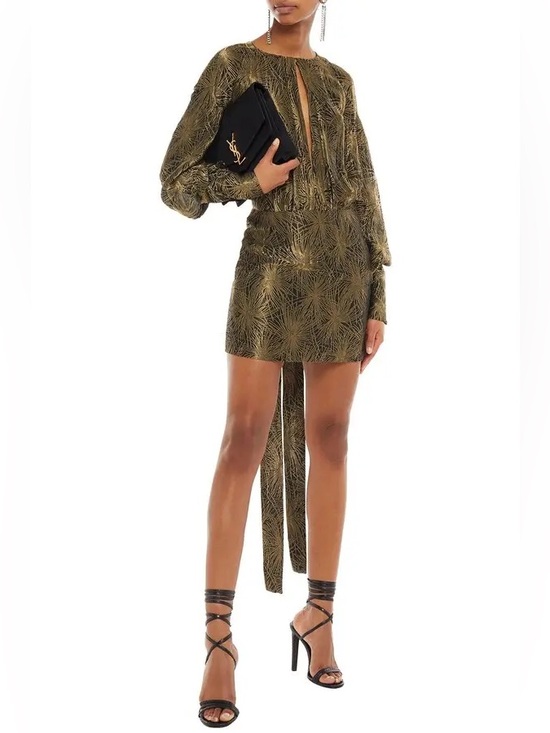 Yves Saint Laurent Dresses & Skirts - Yves Saint Laurent Gold Shimmer Cocktail Mini Dress